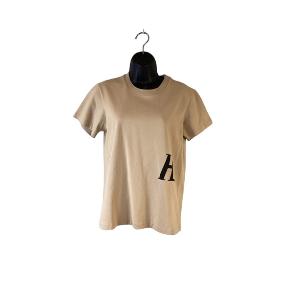 Helmut Lang Unisex T-Shirt Beige Crew Neck Short Sleeve Cotton Womens M Mens XS - Picture 1 of 12